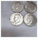 Lot of 10 Ikes $1 Coins, 71,71,72,74,77,77,78,76,76,76