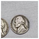 1943,44,44,45 Silver Nickels(4)