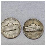 1943,44,44,45 Silver Nickels(4)