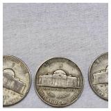 1943,44,44,45 Silver Nickels(4)