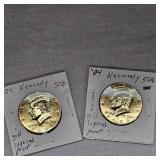 2-2004 Kennedy 50c 24Kt Layered Proof Coins