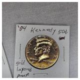 2-2004 Kennedy 50c 24Kt Layered Proof Coins