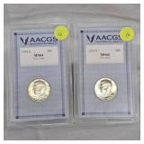1976 S AACGS MS64 50c, Lot of 2