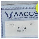 1976 S AACGS MS64 50c, Lot of 2
