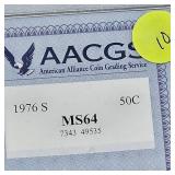 1976 S AACGS MS64 50c, Lot of 2