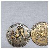 1776-1976 Brass Coin Set of Liberty, 4 Coins