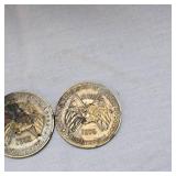 1776-1976 Brass Coin Set of Liberty, 4 Coins
