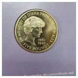 1997 Diana Princess of Wales Five Pounds, Silver Coin