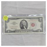 1963 $2 US Note Red Seal B UNC