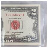1963 $2 US Note Red Seal B UNC