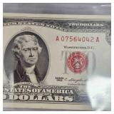 1963 $2 US Note Red Seal B UNC