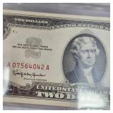 1963 $2 US Note Red Seal B UNC