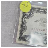 1963 $2 US Note Red Seal B UNC