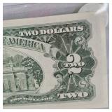 1963 $2 US Note Red Seal B UNC