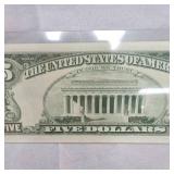 1963 $5 US Note Red Seal B UNC