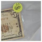 1929 $5 Milwaukee, WI, National Note
