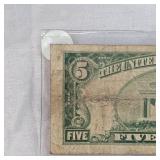 1929 $5 Milwaukee, WI, National Note