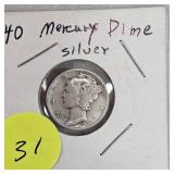 1940 and 1942 Mercury Silver 10c