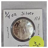 1/4 oz Silver Round Standing Liberty