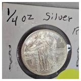 1/4 oz Silver Round Standing Liberty