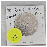 2018 Canada 1/2 oz Silver Polar Bear