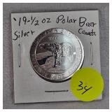 2019 1/2oz Canadian Silver Polar Bear