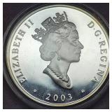 2003 $20 1oz Silver Canada Locomotive, Gold Overlay