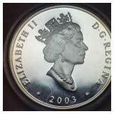 2003 $20 1oz Silver Canada Locomotive, Gold Overlay