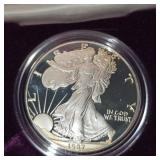 1987-S INC Silver Eagle 1oz in case with COA