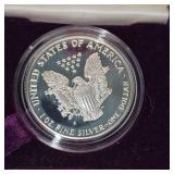 1987-S INC Silver Eagle 1oz in case with COA