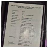 1987-S INC Silver Eagle 1oz in case with COA