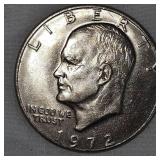 1962 Roosevelt 10c, 1936 Mercury 10c, 1972 Ike Silver Dollar