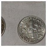1962 Roosevelt 10c, 1936 Mercury 10c, 1972 Ike Silver Dollar
