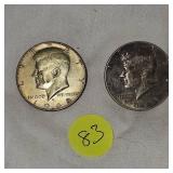 1965,1968 40% Silver Kennedy 50c