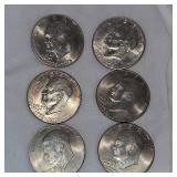 6-1776-1976 Ike Bicentennial Silver Dollars