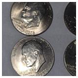 6-1776-1976 Ike Bicentennial Silver Dollars