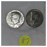 1968,1969 40% Silver Kennedy 50c