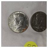 1968,1969 40% Silver Kennedy 50c