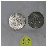 1968,1969 40% Silver Kennedy 50c