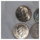 6-1776-1976 Ike Bicentennial Silver Dollars