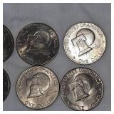 6-1776-1976 Ike Bicentennial Silver Dollars