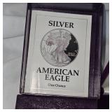 1992 UNC Silver Eagle Proof 1oz in case with COA