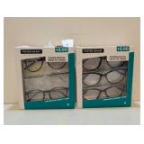 2 FOSTER GRANT DESIGN OPTICS +2.00 READING GLASSES