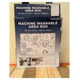 NEW WYATT & ASH MACHINE WASHABLE AREA RUG -ZINNIA (5’ 3” x 7’ 5”)
