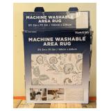 NEW WYATT & ASH MACHINE WASHABLE AREA RUG -ZINNIA (5’ 3” x 7’ 5”)