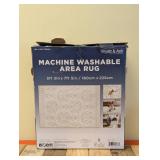 NEW WYATT & ASH MACHINE WASHABLE AREA RUG -ZINNIA (5’ 3” x 7’ 5”)