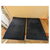 (2) COTTON MEMORY FOAM BATH MATS (BLUE)