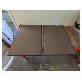 (2) COTTON MEMORY FOAM BATH MATS (BLUE)