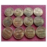 (12) 1962-69 AU/UNC Pennies