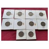 (10) Liberty "V" Nickels